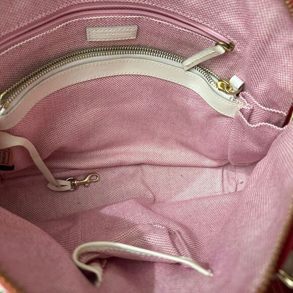 Dooney & Bourke Authenticated Red Canvas / Cream Leather  - Excellent Condition - Picture 9 of 10